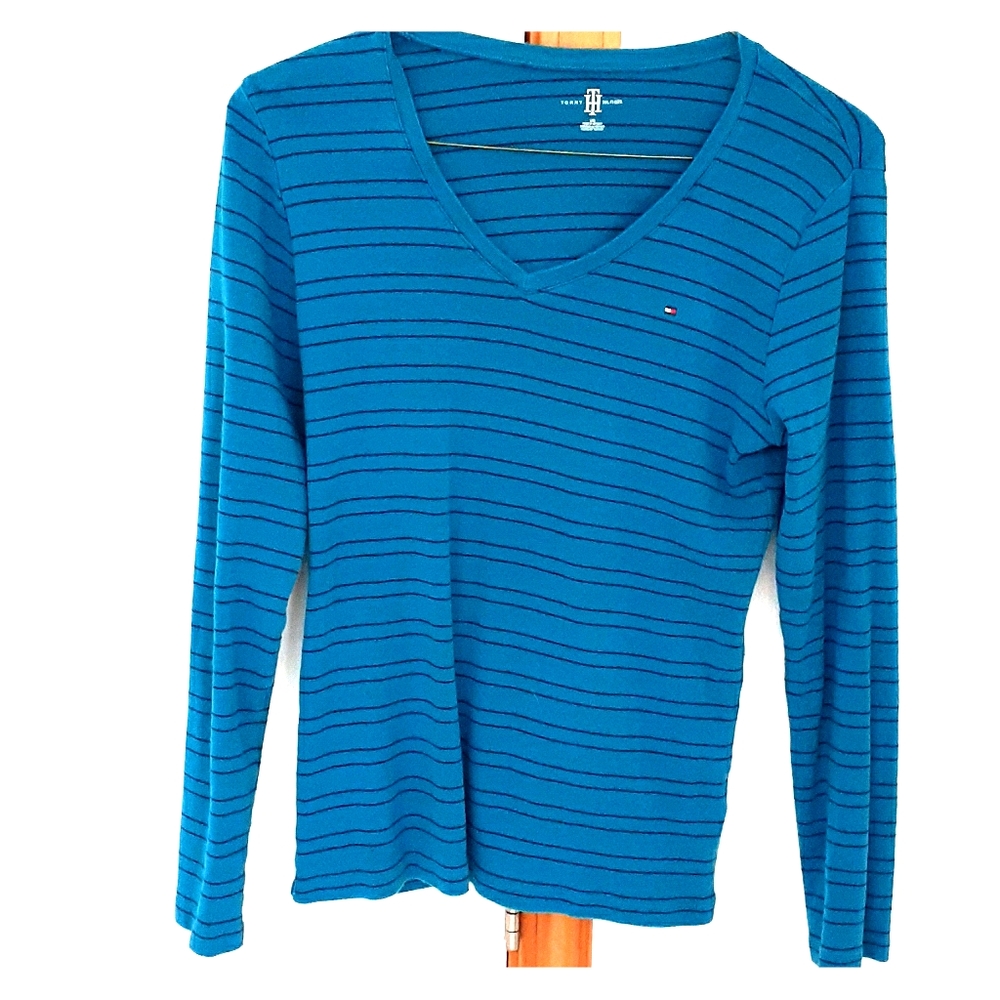 Tommy Hilfiger stripped blue/green long  T Shirt
